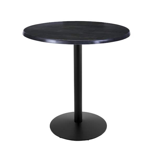 42" Tall In/Outdoor All-Season Table, 36" dia. Black Steel Top
